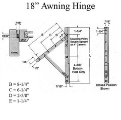 Truth 13.15 Awning Window Hinge and Track, Pairs 18″ – E-Gard® Steel