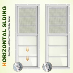 2 Pack Shed Windows, 10″X29″ Sliding Windows with Tempered Glass & Fiberglass Sc