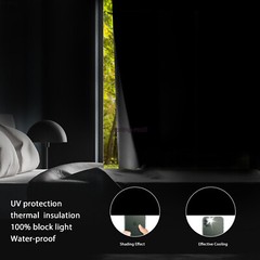 100% Blackout Curtain Bedroom Cordless Blind for Windows Room Door