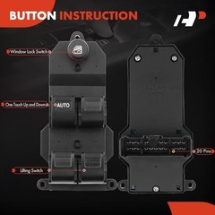 Front Left Driver Side Power Window Switch | Compatible with Honda Civic 2001