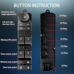 Driver Side Power Window Switch Compatible with 2007-2014 Chevy Suburban/GMC