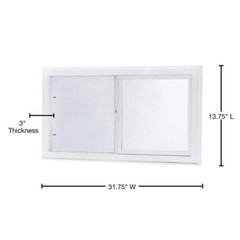31.75 in. x 13.75 in. Left-Hand Single Sliding Vinyl Window with Dual Pane Glass