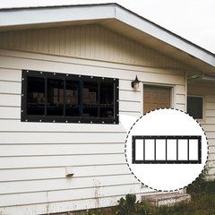 Modern 10″x29″ Transom Windows with Durable Aluminum Frame – Set of 2 in Black