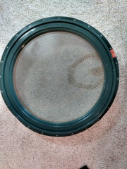 Andersen Round Window Green Flange with interior Wood Trim piece