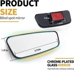 2 PCS Rear View Blind Spot Mirror, 3.7 x 1.4 Inches HD Rectan Style: Rectangle
