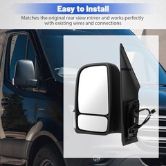 Driver Left Side Mirror Compatible with Merecedes Left Driver Side 7Pins Black
