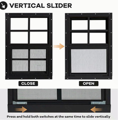 Shed Windows 2 Pack 18x23in Tempered Glass Screen Black Flush Mount