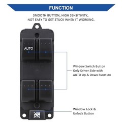 BN8F66350A Master Power Window Switch Front Left Driver Side Compatible with