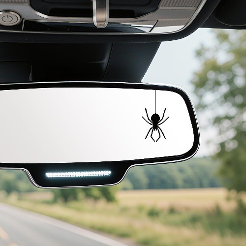 Spider Vanity Mirror Decal Sticker, 3PCS Waterproof Rearview Mirror Decor for Ca