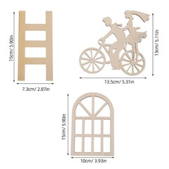 16Pcs Tiny Wood Window Frames for Miniature Dollhouse Beige Durable Craft Decor