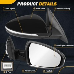 Side Mirror Compatible with KIA Forte 2019 2020 2021 2022 2023 2024, Right