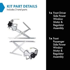 Front Power Window Regulator & Motor Assembly Set Compatible with WRA06963