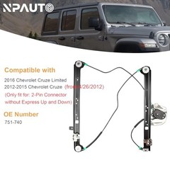 Power Window Regulator with (2-Pin Motor) Front Right Passenger Side