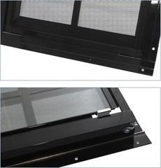 Shed Windows 30×30 Black Tempered Glass Stainless Steel Mesh