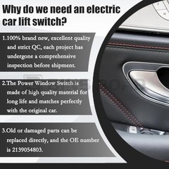 2139054803 Power Window Switch Front Left Driver Side Compatible with Brown