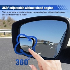 2-Piece Car Fan-Shaped Blind Spot Mirrors, Adjustable Wide-Angle Color: Black