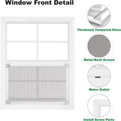 18″ X 23″ Shed Windows 2 Pack, Small Sliding Window with Tempered Glass & Metal