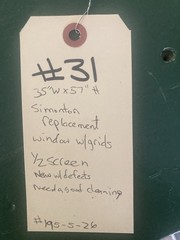 35” W X 57” H Simonton Double Hung Window With Grid Half Screen See Notes