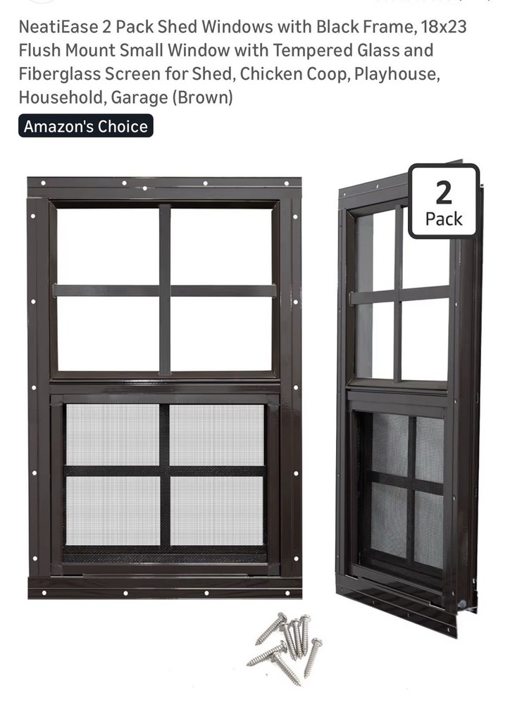 *Free shipping*12″ x 18″ 2Shed Windows with Tempered Glass and (S203)
