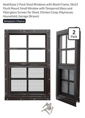 *Free shipping*12″ x 18″ 2Shed Windows with Tempered Glass and (S203)