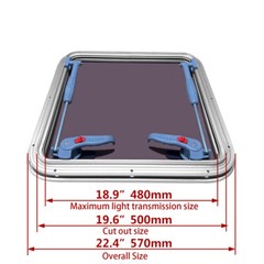 ISURE MARINE Anodized Aluminum Push Out Deck Hatch Square Opening Boat Yacht