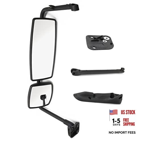 Door Mirror with Arm Black Fit for International 4300 4400 7400 7600 left side