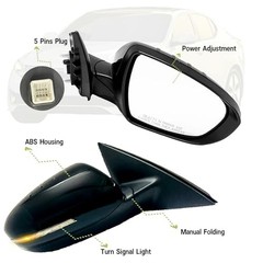 Left Driver Side Mirror Compatible with 2016 L-Driver Side 16-18 Natural White