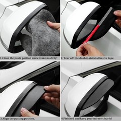 Rearview Mirror Rain Visor Guard Film for Most Sedan, Truck Color: Black-Sport