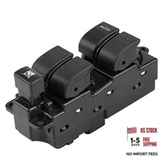 Power Window Switch, Front Left Driver Side, Push Button, Manual, Black, 2002