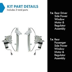 Rear Power Power Window Regulator & Motor Assembly Set Compatible WRA50728