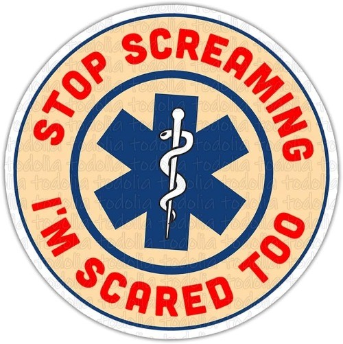 I’m Scared Too Stop Screaming Sticker 3-Pack, Funny Paramed Number of Items: 3