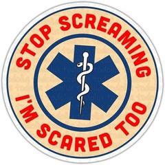 I’m Scared Too Stop Screaming Sticker 3-Pack, Funny Paramed Number of Items: 3