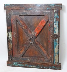 Antique Wooden Wall Décor Window Panel Frame Original Old Hand Crafted
