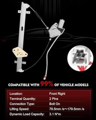 Front Right Passenger Side Power Window Regulator with Motor for:-Honda CRV CR