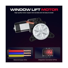 Front Driver Side Power Window Regulator with Motor (6 Pins) Fit for 2008-201…