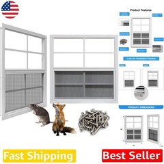 Upgraded Shed Windows 30″x36″ 2 Pack Tempered Glass Stainless Steel Screen White