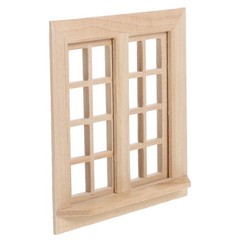 Mini House Adornment Mini Blank Window Model Uncolored Wooden Window