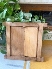 Antique Wooden Metal Fitted Wall Decor Window Panel Original Fine Hand Carved
