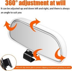 Blind Spot Mirror for Car, HD Glass Adjustable Convex Rear View M Style: White