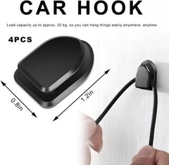 4PCS Self-Adhesive Car Dashboard Hooks, Strong Sticky Hangers for Color: 4 PCS