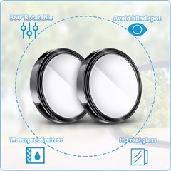 4 Pcs Blind Spot Mirrors 360 Degree 2 Inch Car Rear View Adjustab Color: Black