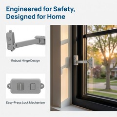 Door and Window Limiters Security Latch Plastic Sliding Lock Child