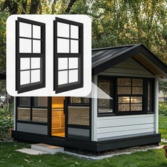 Weather-Resistant 14″ x 21″ Shed Windows with Fiberglass Screen – 2 Pack