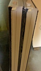 NEW TEMPERED GLASS ALMOND BATHROOM WINDOWS SET TOP/BOTTOM