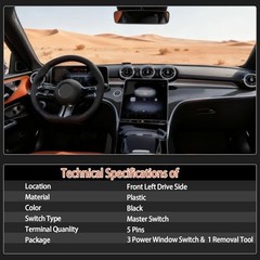Orange LED Passenger Side Power Window Switch for 2007 For 07-15 Yaris(Orange)