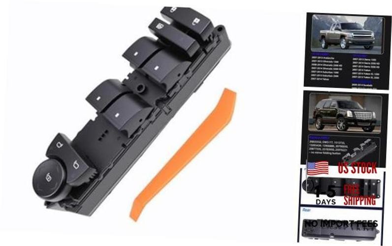 Power Window Switch for Silverado Tahoe 2007-2014 20835552 – Black ABS