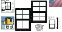 12″x18″ Sliding Shed Windows 2-Pack with Tempered Glass & Easy Installation