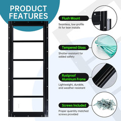Shed Window 12″X36″ 2 Pack Transom Window Fixed Design with Tempered Glass, Perf