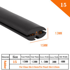 NBR Rubber Window Seal Strip – 3 Groove Weatherproof Edge Trim (Per Meter)