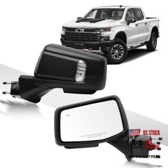 Driver Side Door Mirror for 2019-2024 Chevy Silverado 1500, with Heated Left